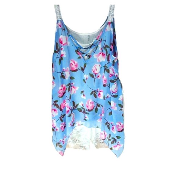 ROSE GAL Plus Size 3Piece Tank Tops Floral White Lace short Set. SIZE 22 - Picture 2 of 16